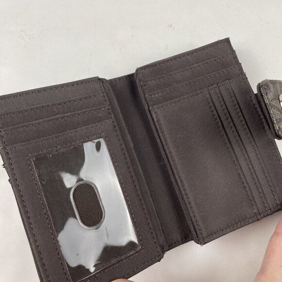 Giani Bernini Leather Framed Wallet Card Slots Snap Closure Coin Pocket Brown - Picture 6 of 10